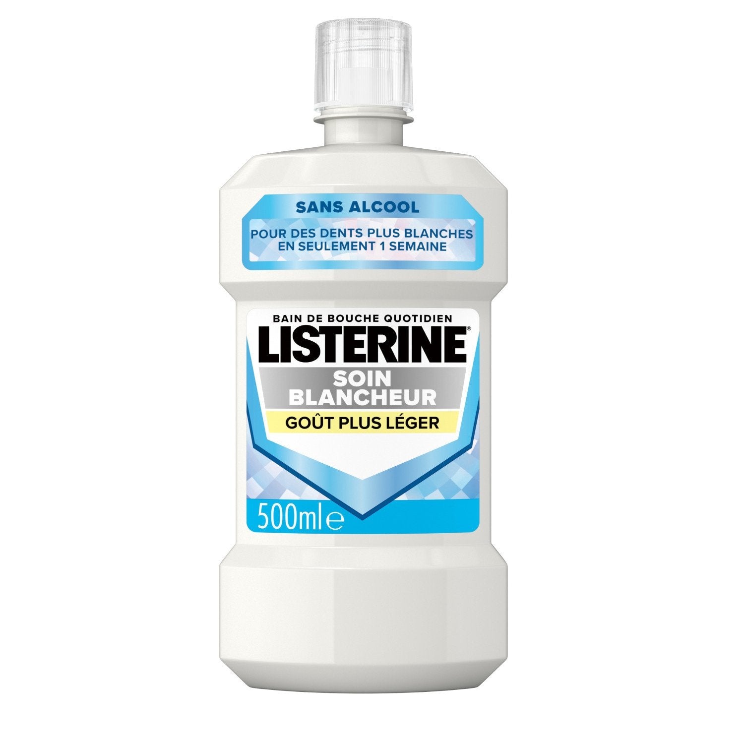 Bain de Bouche Soin Blancheur Goût Léger LISTERINE le flacon de 500mL