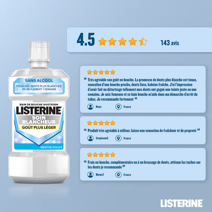 Bain de Bouche Soin Blancheur Goût Léger LISTERINE