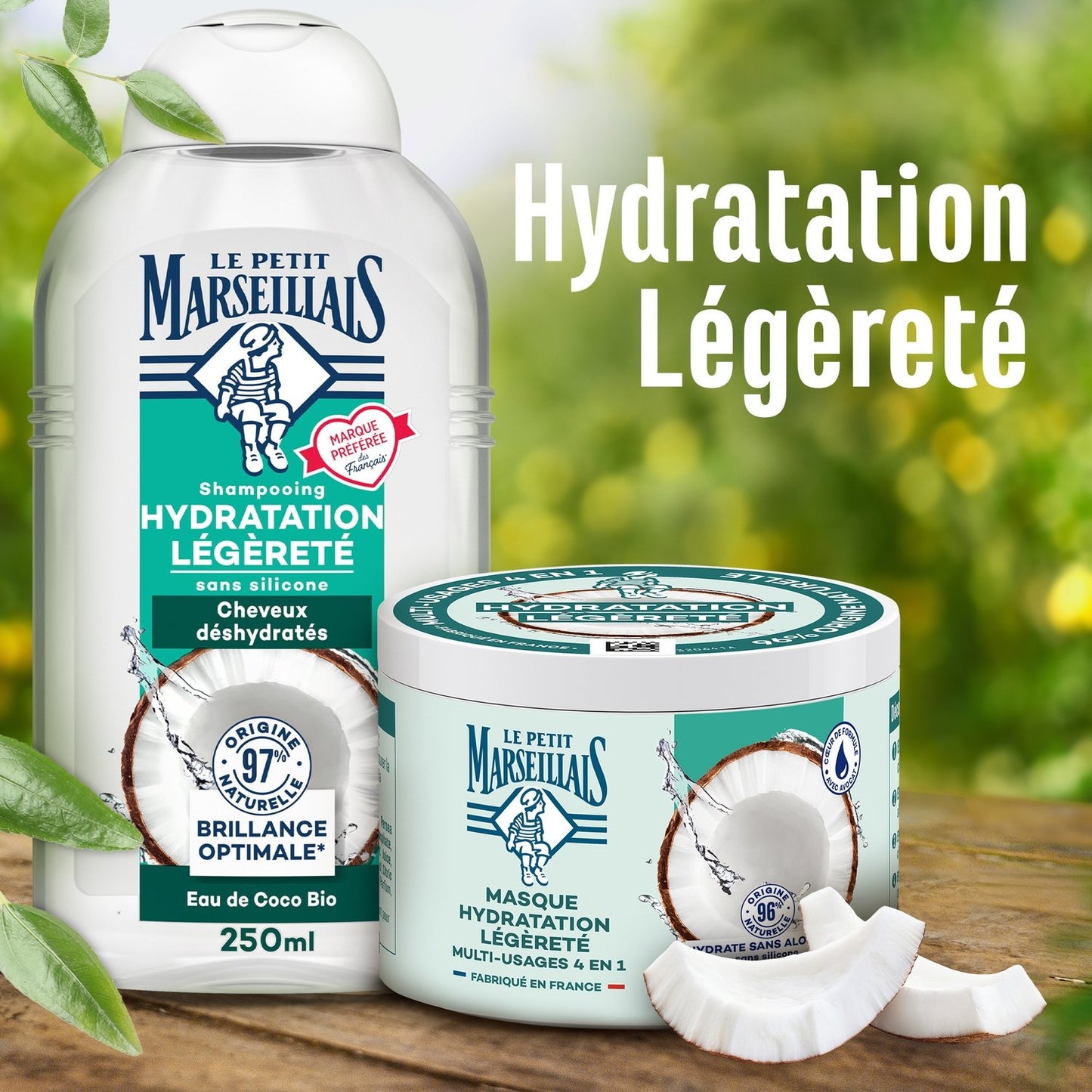 Masque Capillaire Hydratation Eau de Coco Multi-Usage 4 en 1 LE PETIT MARSEILLAIS