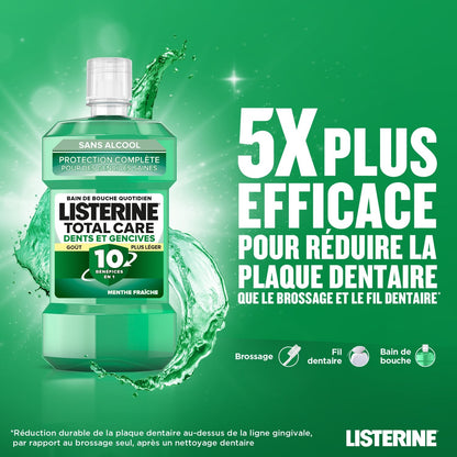 Bain de Bouche Dents et Gencives 10en1 Menthe Fraîche Sans Alcool LISTERINE