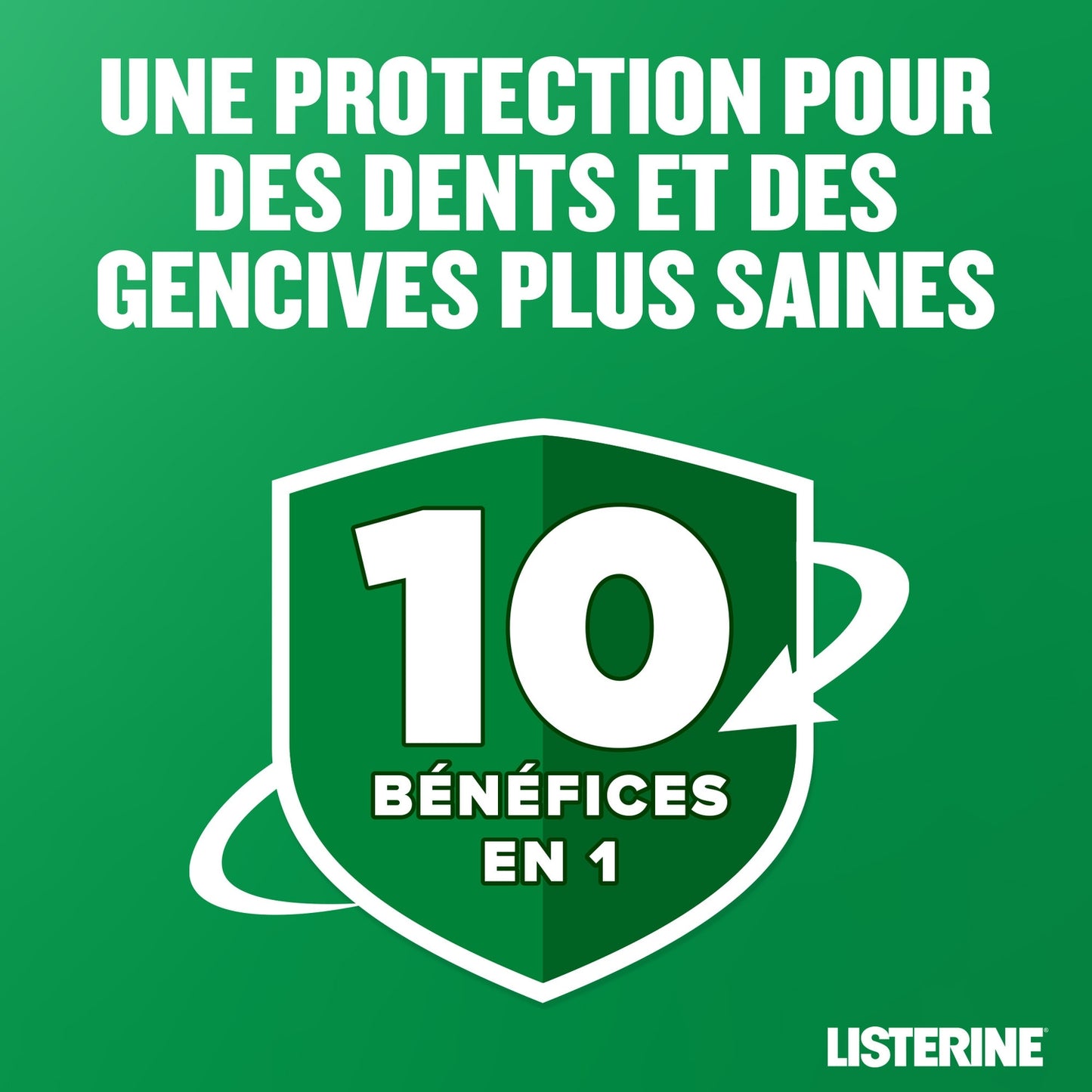 Bain de Bouche Dents et Gencives 10en1 Menthe Fraîche Sans Alcool LISTERINE