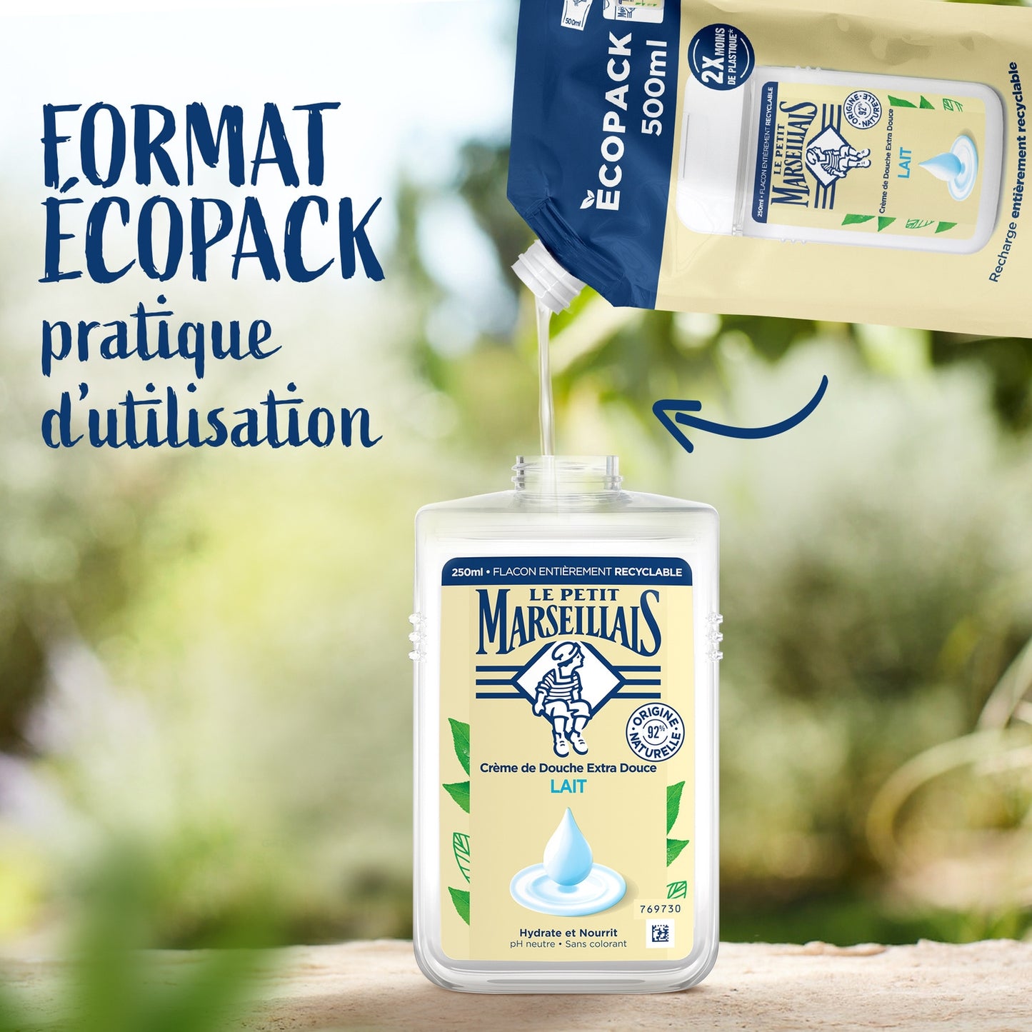 Recharge Crème de Douche Extra Douce au Lait LE PETIT MARSEILLAIS