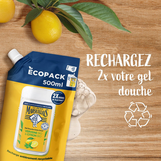 Gel Douche Homme Extra Doux Verveine Bio Citron Bio LE PETIT MARSEILLAIS 