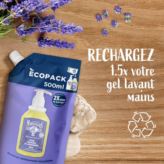 Recharge Gel Lavant Pur Savon Lavande LE PETIT MARSEILLAIS