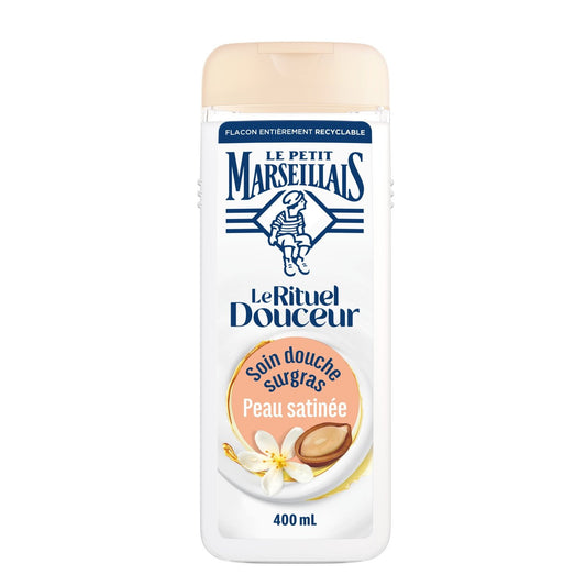 Crème Douche Surgras Huile d'Argan et Fleur d'Oranger LE PETIT MARSEILLAIS le flacon de 400mL