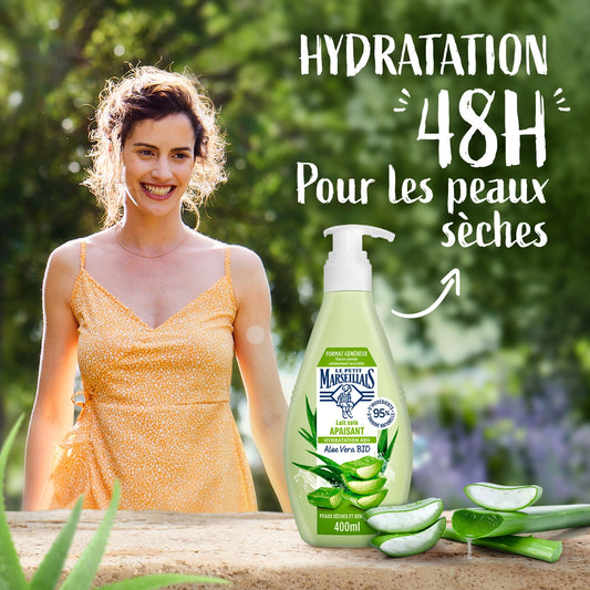 Lait Apaisant Hydratation 48h Aloe Vera Bio LE PETIT MARSEILLAIS