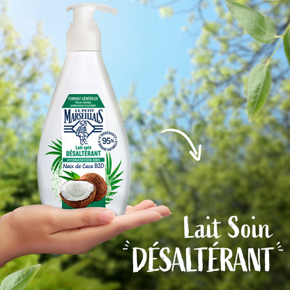 Lait Corps Peau Sèche et Déshydratée Hydratation 48h Noix de Coco Bio LE PETIT MARSEILLAIS