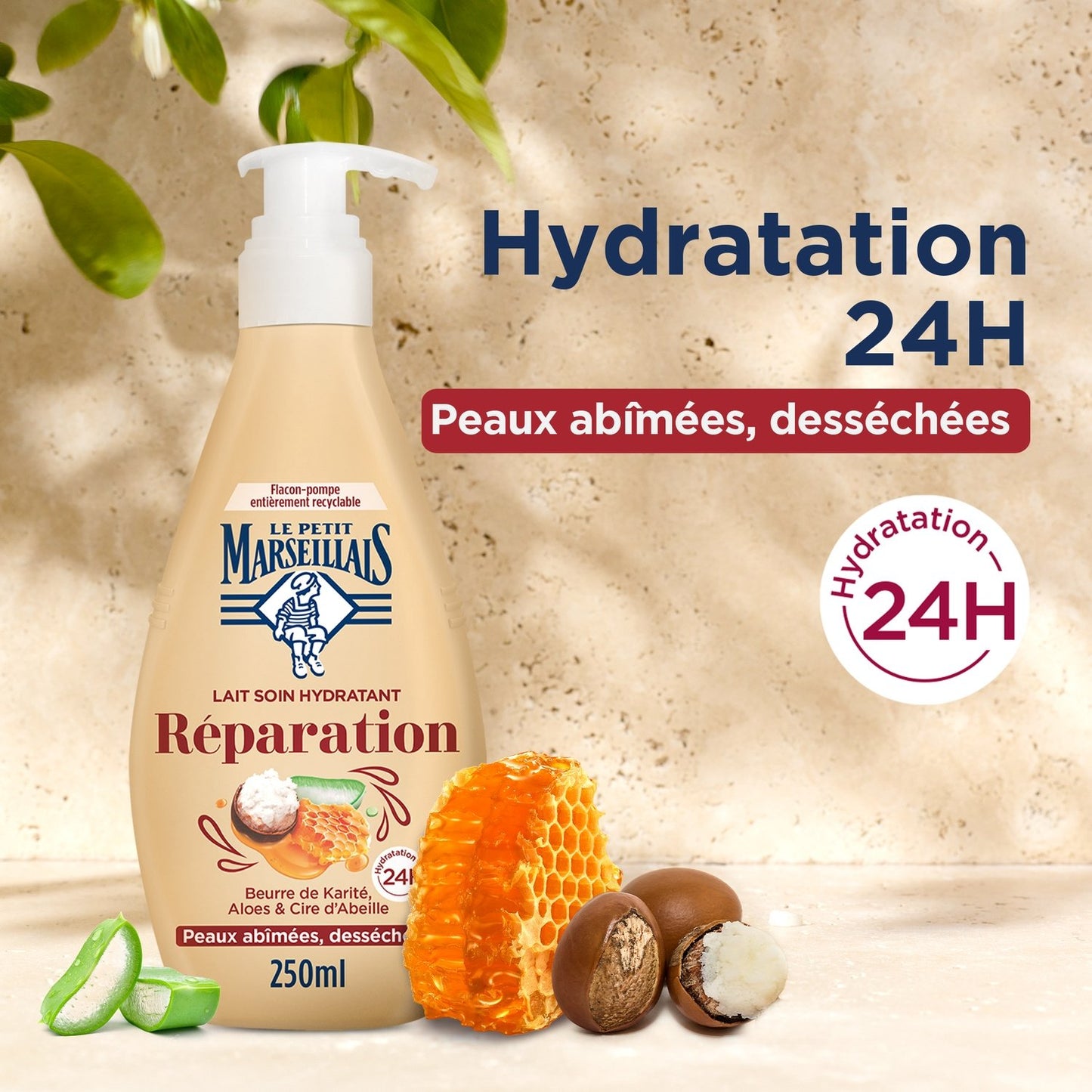 Lait Soin Hydratant 24h Réparation Beurre de Karité LE PETIT MARSEILLAIS