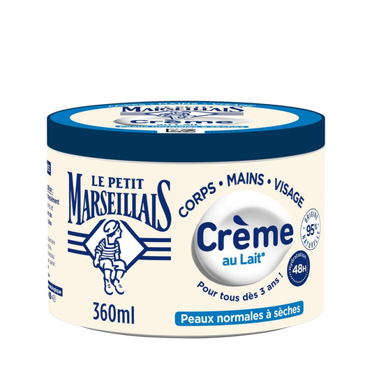 Crème Multi-Usages Corps Mains Visage Peau Normale à Sèche Hydratation 48h LE PETIT MARSEILLAIS le pot de 360mL