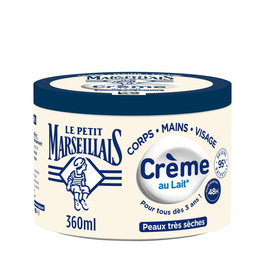 Crème Multi-Usages Corps Mains Visage Peau Très Sèche Hydratation 48h LE PETIT MARSEILLAIS le pot de 360mL