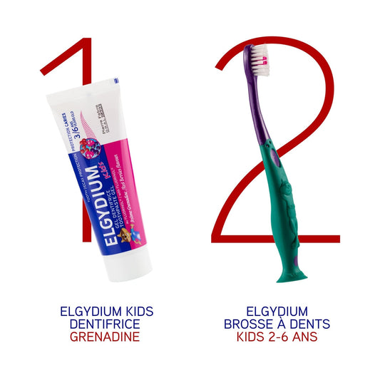 Brosse à dents Souple Enfant 2-6 ans Dents de Lait Ludique ELGYDIUM 