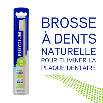 ELGYDIUM Eco-Friendly Wooden Medium Toothbrush