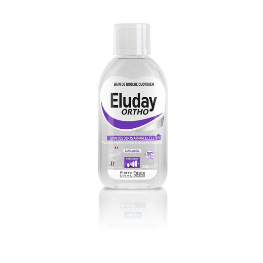 Bain de Bouche Adulte et Enfant +10 Ans Hygiène et Confort Anti6plaque Fluorinol Sans Alcool Ortho ELUDAY CARE le flacon de 500mL