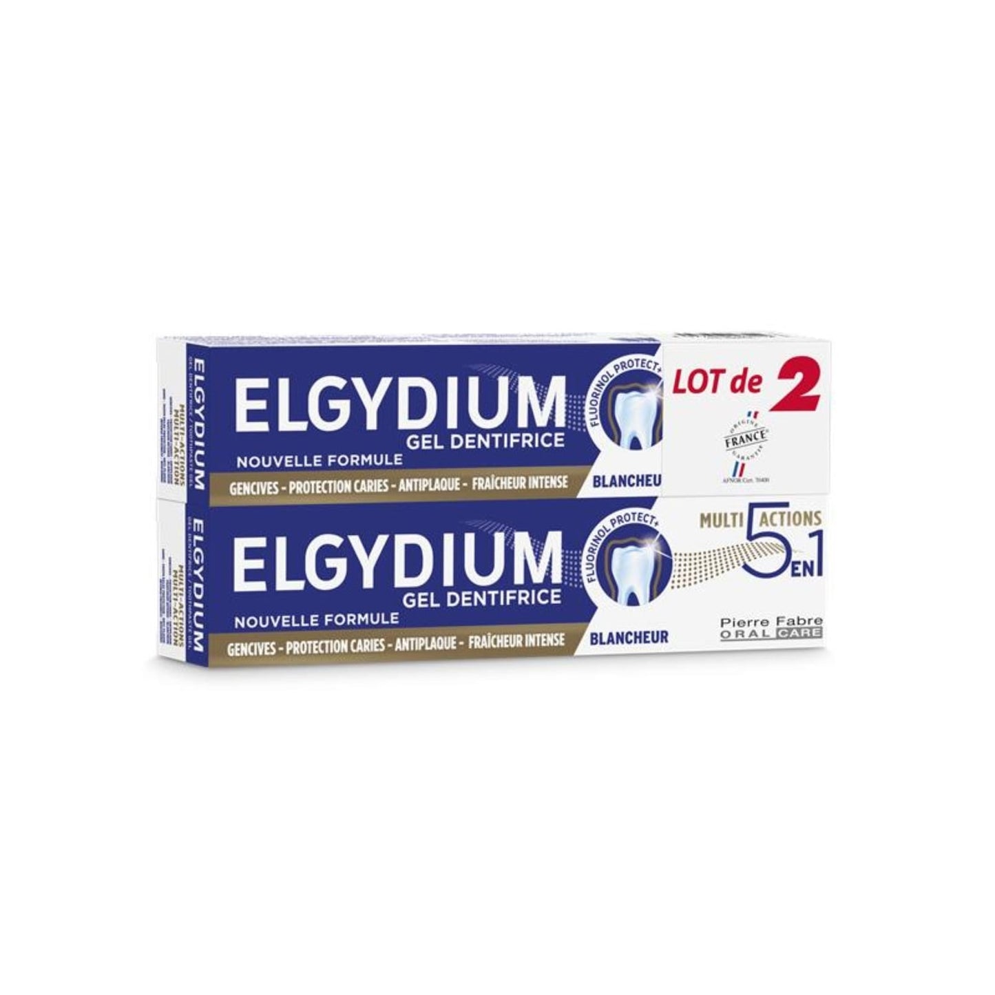 Dentifrice Multi-actions 5 en 1 Anti-plaque Fluor Protect Renforce l'Email ELGYDIUM 