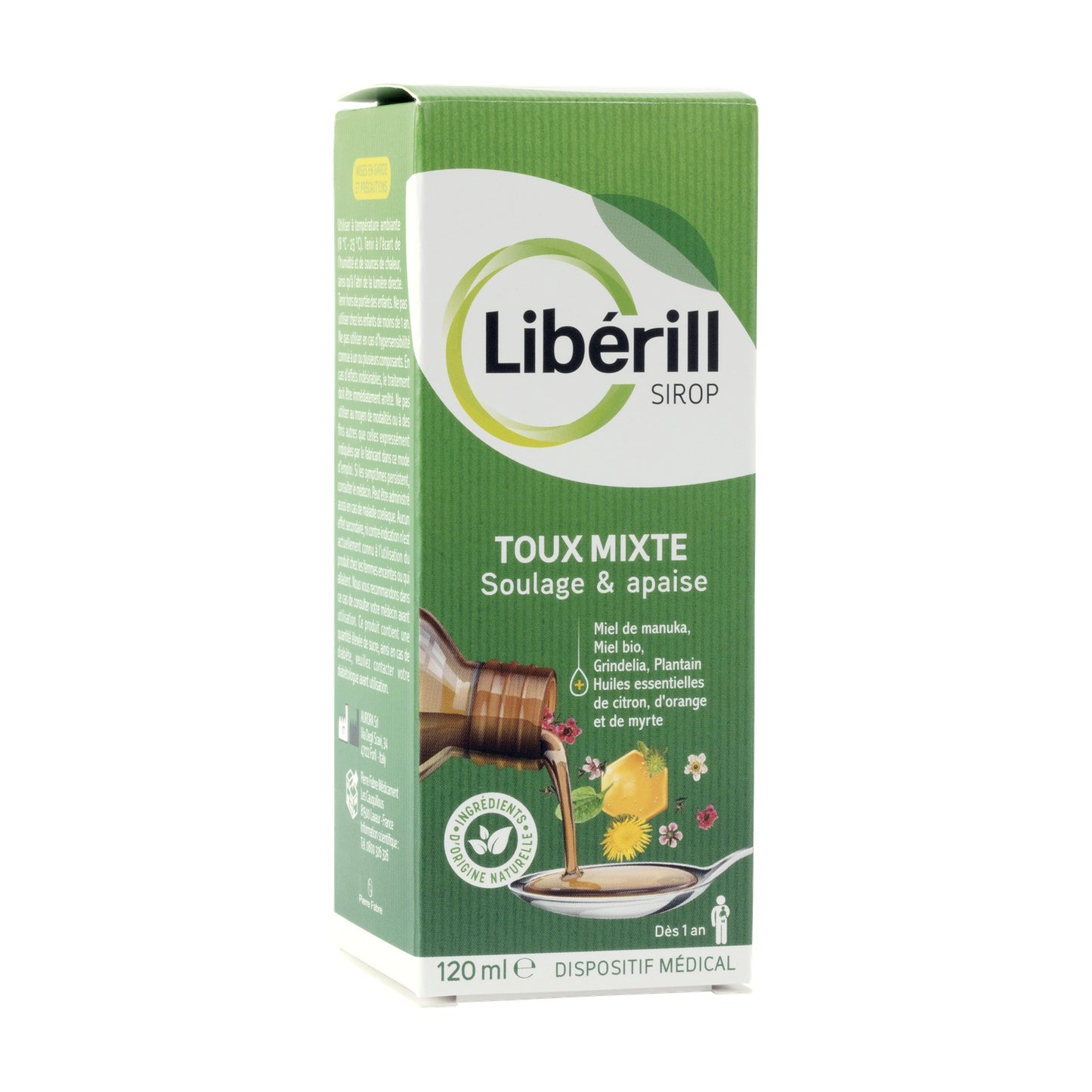 Sirop Toux Sèche et Grasse Apaise et Soulage Gorge Irritée LIBERILL 