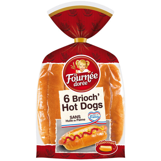 Pain pour Hot Dog LA FOURNEE DOREE le paquet de 270g