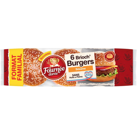 Pains Brioch'burger Sésame LA FOURNEE DOREE le paquet de 450g