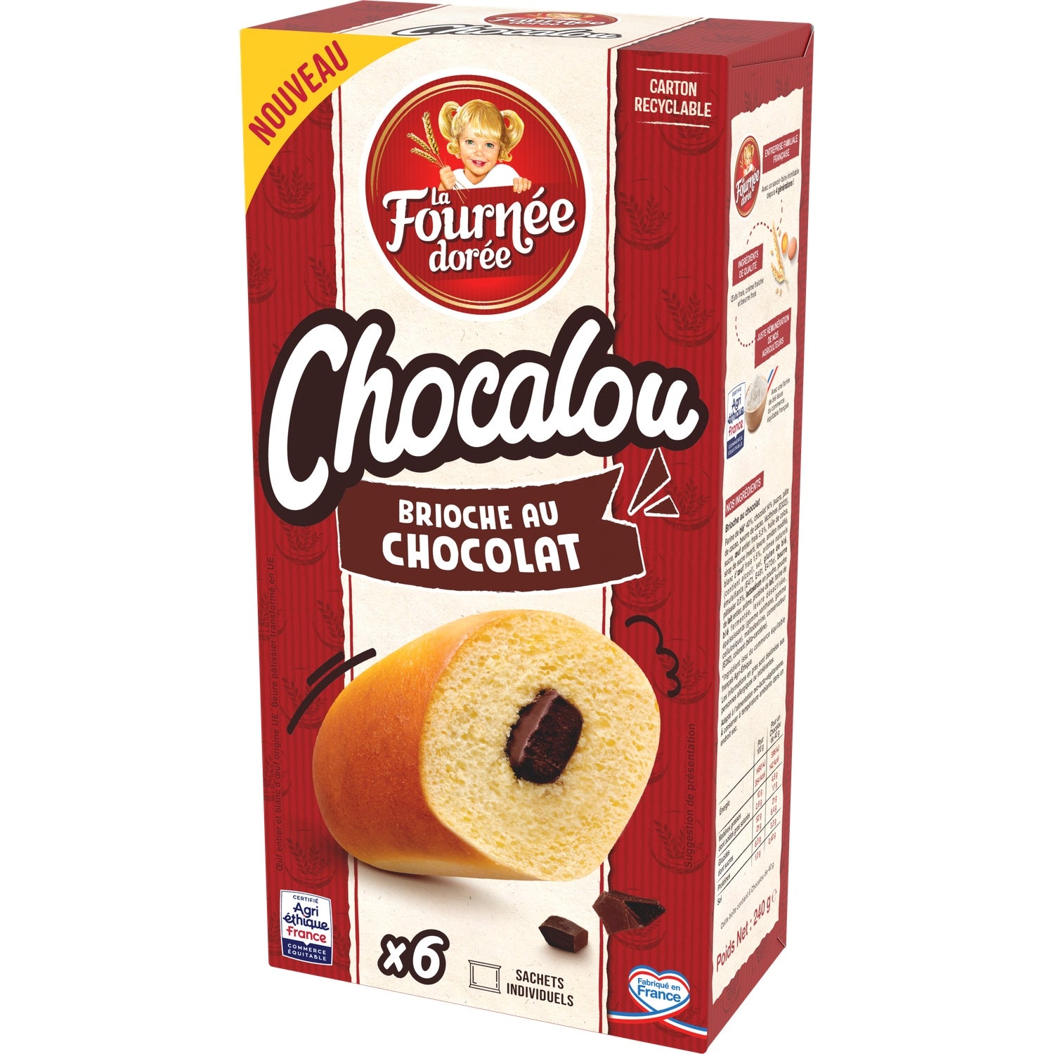 Brioche Au Chocolat Chocalou LA FOURNEE DOREE 