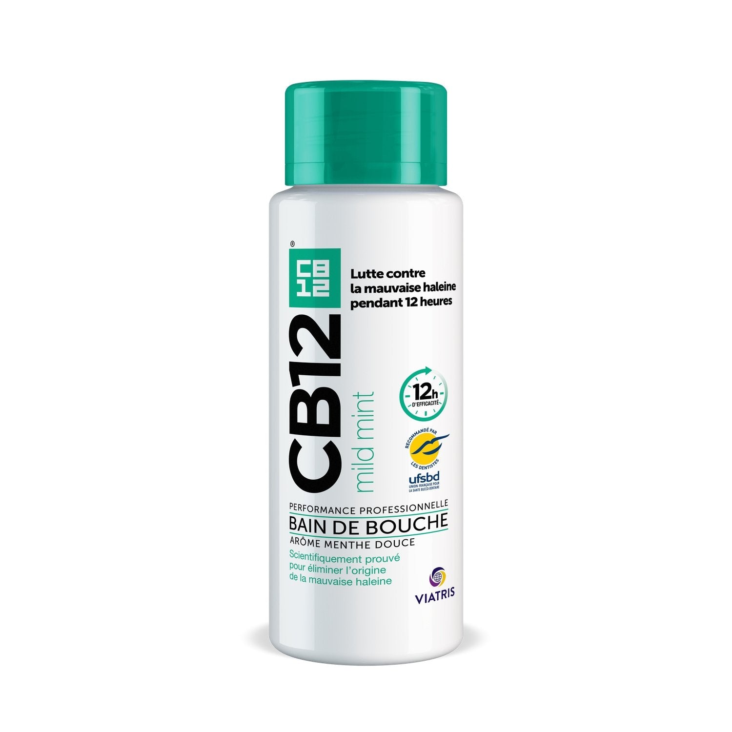 Bain de Bouche Menthe Légère Action 12h Sans Alcool Sans Colorant Cb 12 le flacon de 250 ml