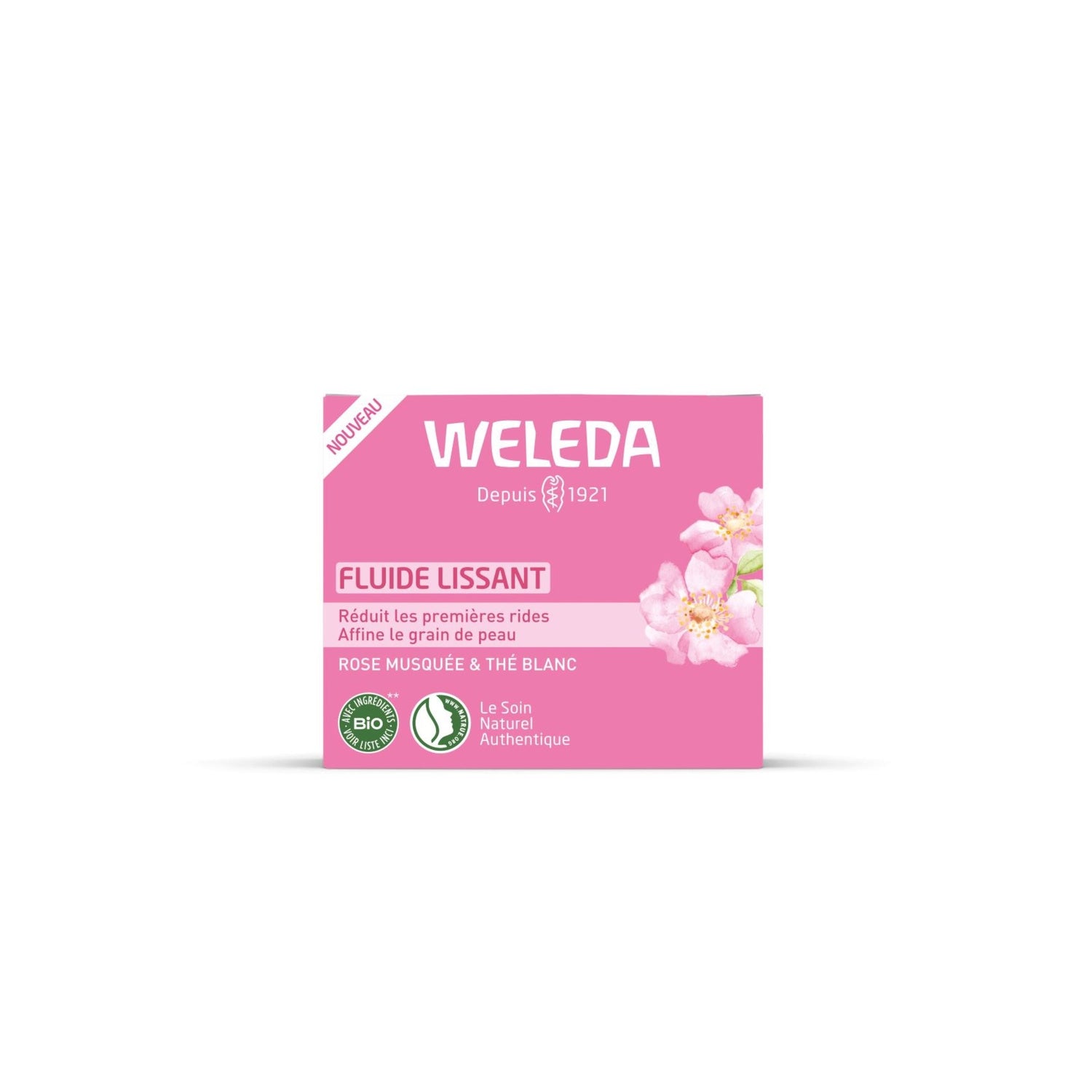 Fluide Visage Lissant Rose Musquée et Thé Blanc WELEDA 