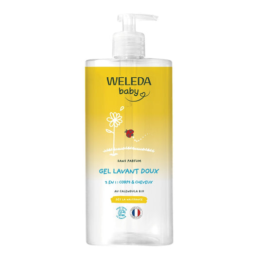 Gel Douche Bébé Doux Corps et Cheveux Bio WELEDA le flacon de 750mL
