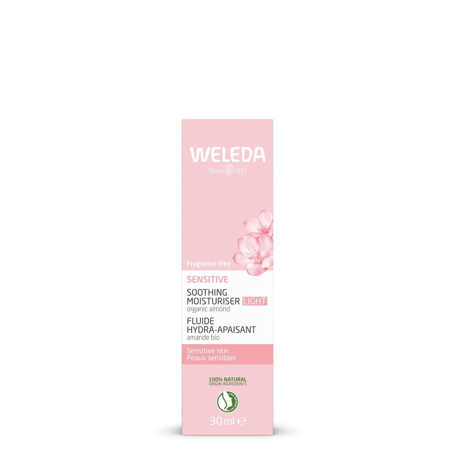 Crème Fluide Hydra-Apaisant Visage Peau Sensible Amande Bio Sensitive WELEDA le tube de 30 ml