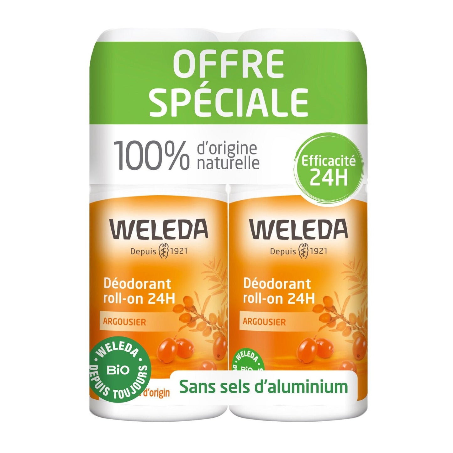 Déodorant Roll-On Femme 24h Argousier Bio WELEDA