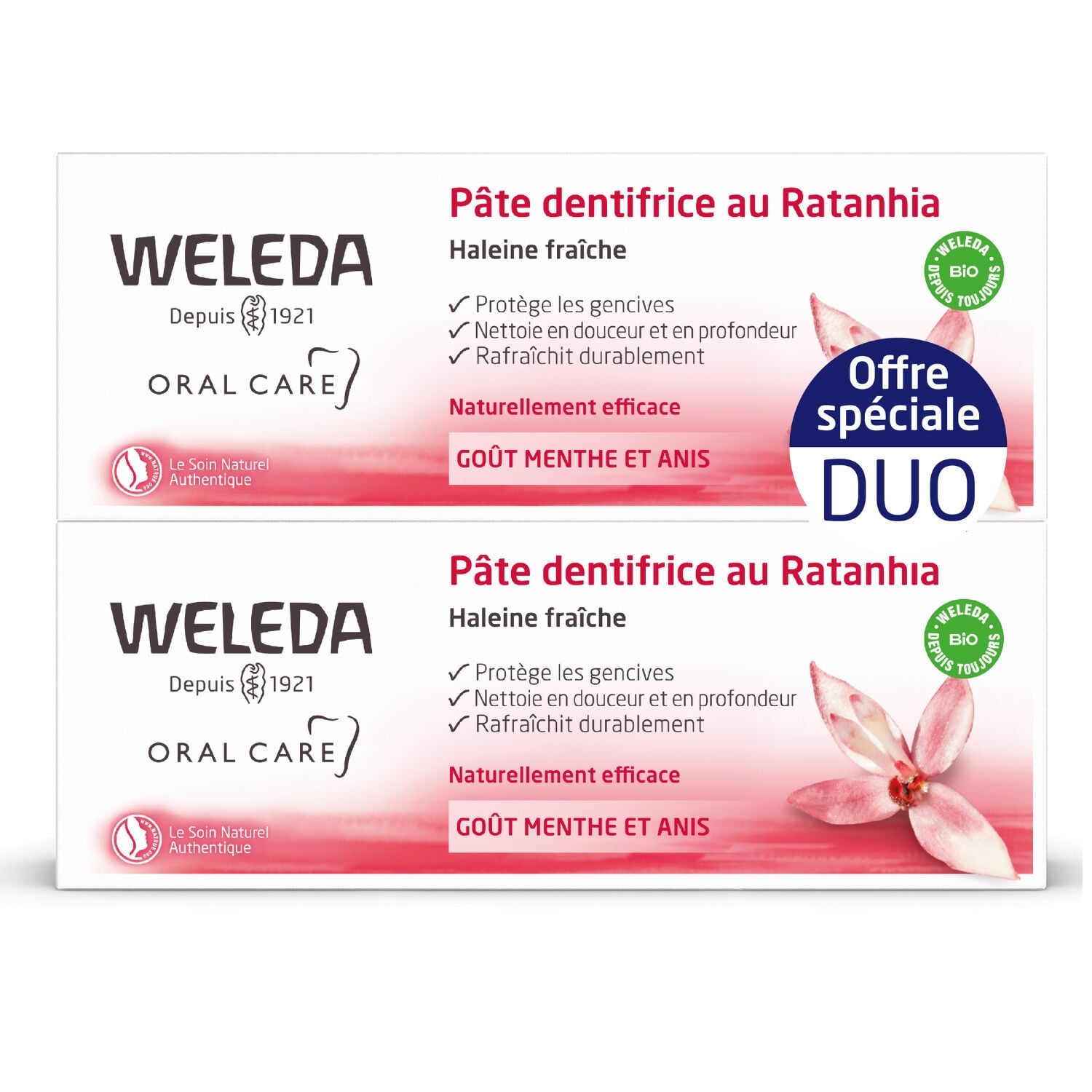 Pâte dentifrice Ratanhia Gencives Sensibles Réduit la Plaque Dentaire Bio WELEDA 