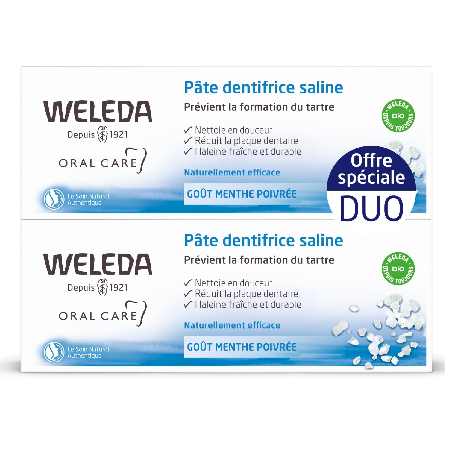 Pâte dentifrice Saline Réduit Plaque Dentaire Haleine Fraîche et Durable Bio WELEDA 