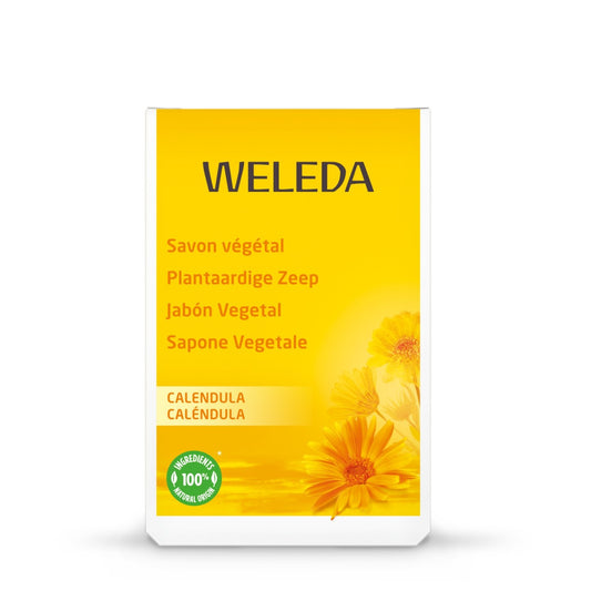 Savon Solide Peaux Sensibles au Calendula Camomille et Pensée Sauvage WELEDA le savon de 100 g