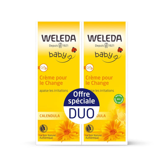 Crème Change Bébé Apaise les Irritations au Calendula Bio WELEDA les 2 tubes de 75mL