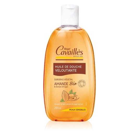 Huile de Douche Peaux Sensibles et Sèches Nettoie en Douceur et Nourrit Intensément Veloutante ROGE CAVAILLES le flacon de 250 ml