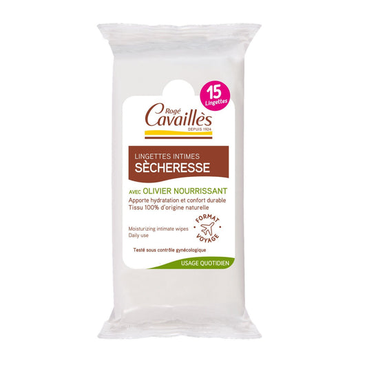 Lingettes Intime Spécial Sécheresse ROGE CAVAILLES le paquet de 15 lingettes
