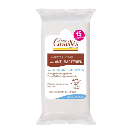 Lingettes Intime Anti-Bactérien ROGE CAVAILLES le paquet de 100 lingettes
