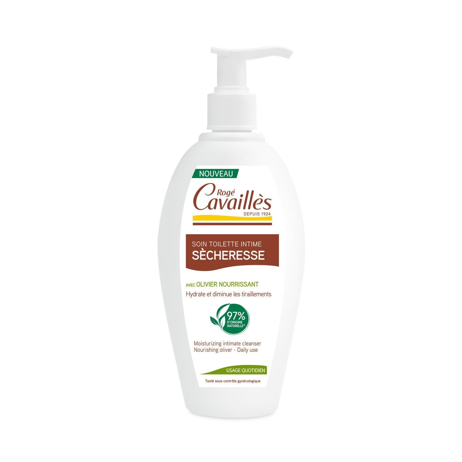 Soin Intime Spécial Sécheresse aux Extraits de Feuilles d'Olivier ROGE CAVAILLES le flacon de 200 ml