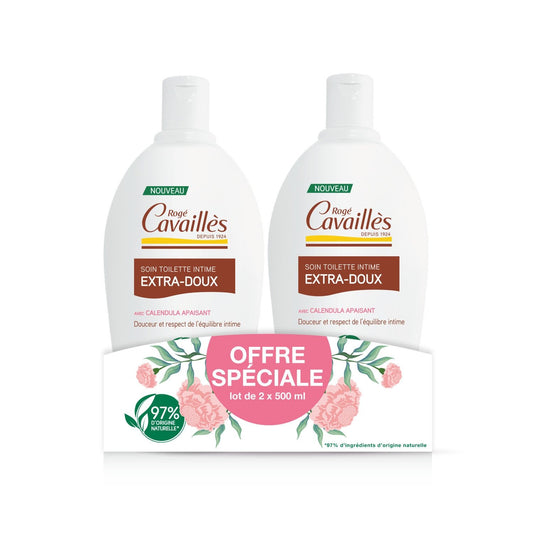 Soin Intime Extra Doux Calendula ROGE CAVAILLES le lot de 2 pompes de 500mL