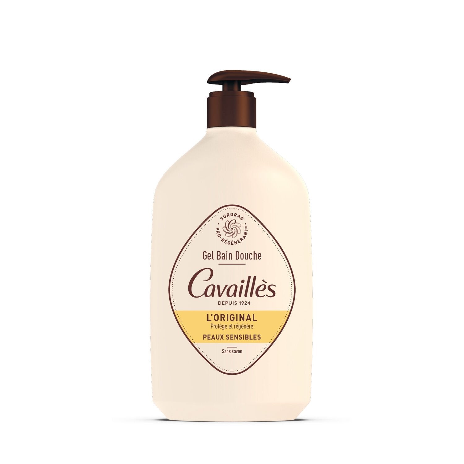 Gel Douche Peaux Sensibles Surgras Végétal Pro-Régénérant l'Original ROGE CAVAILLES le flacon de 1L