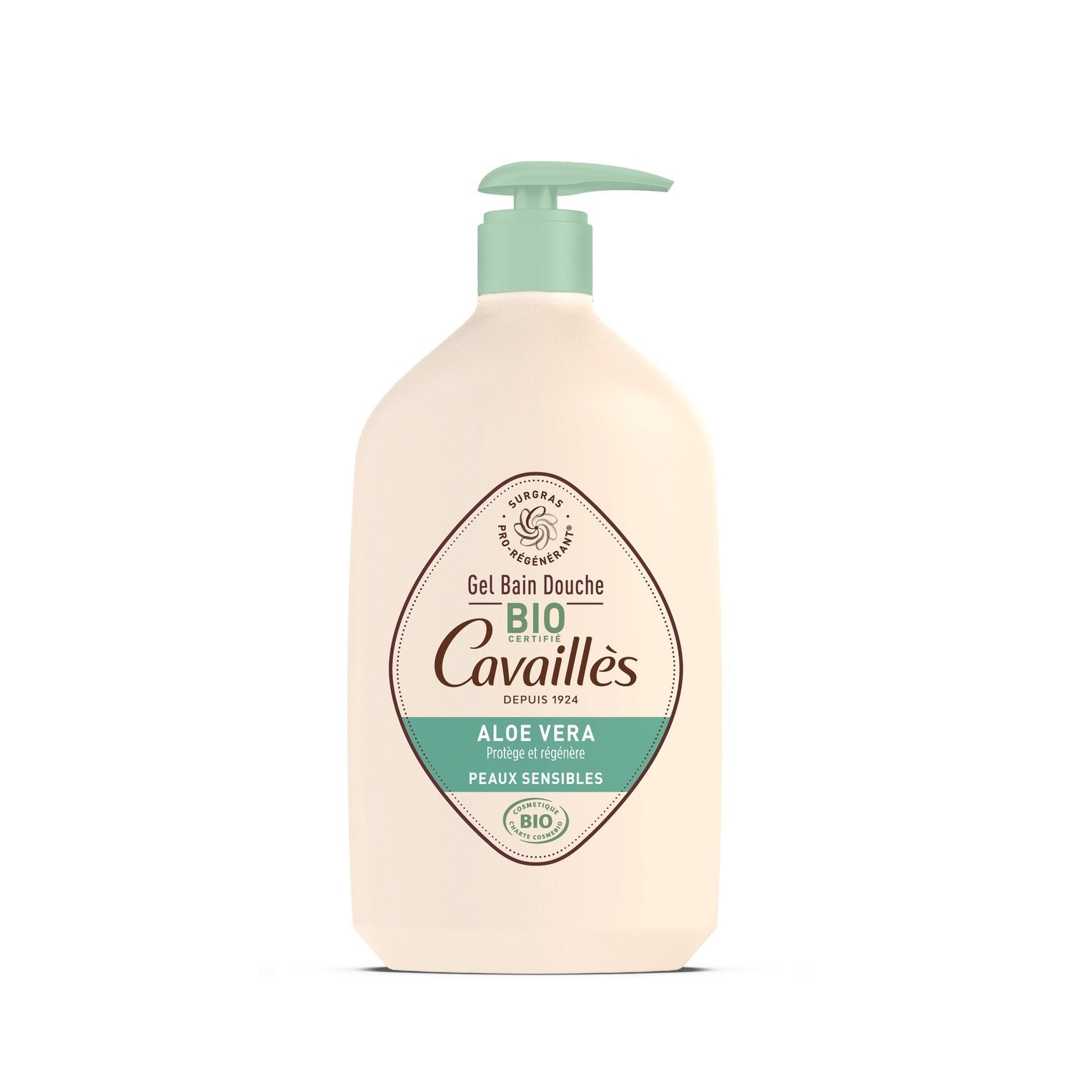 Gel Douche Corps Peaux Sensibles Aloe Vera Surgras Végétal Pro-Régénérant Bio ROGE CAVAILLES le flacon de 1L