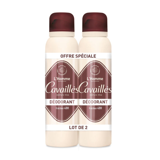 Déodorant Homme Dermato Peaux Sensibles 48H ROGE CAVAILLES le lot de 2x150mL