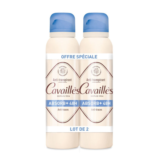 Déodorant Spray Homme Anti-Transpirant 48h Anti-Traces ROGE CAVAILLES le lot de 2 sprays