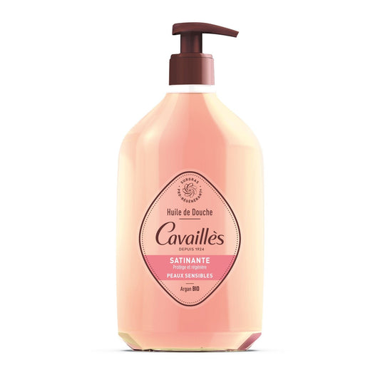 Huile de Douche Peaux Sèches et Sensibles Nourrissante Satinante Argan Protège et Régénère Bio ROGE CAVAILLES la pompe de 750mL