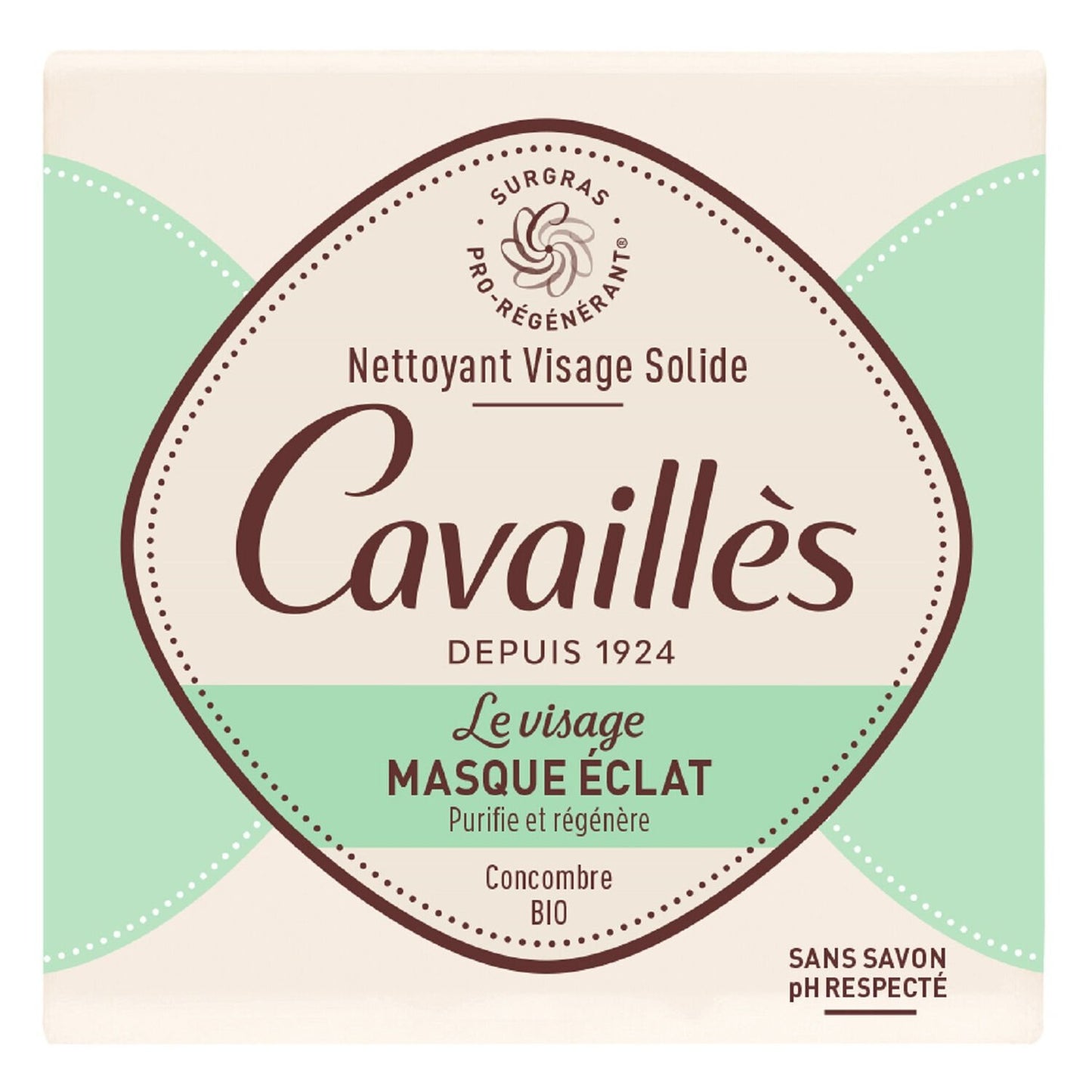 Solid Facial Soap Radiance Mask Organic Cucumber ROGE CAVAILLES
