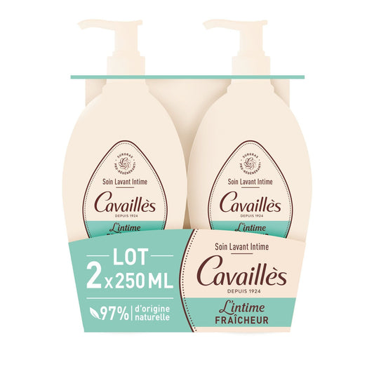 Soin Intime Bien-Être Durable l'Intime Fraîcheur ROGE CAVAILLES les 2 pompes de 250mL