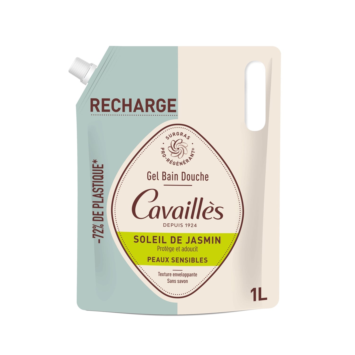 Gel douche Peaux sensibles Surgras Pro-régénérant Protège et adoucit Jasmin ROGE CAVAILLES 