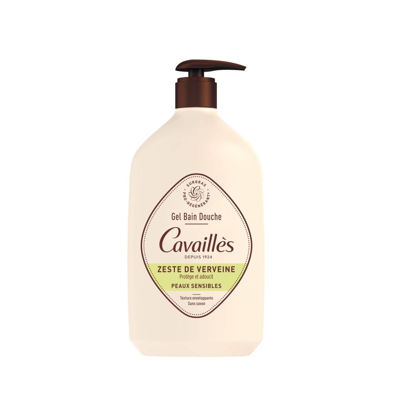 Gel douche Peaux Sensibles Surgras Protège et Adoucit Texture Enveloppante Zeste de Verveine Sans Savon ROGER CAVAILLES 