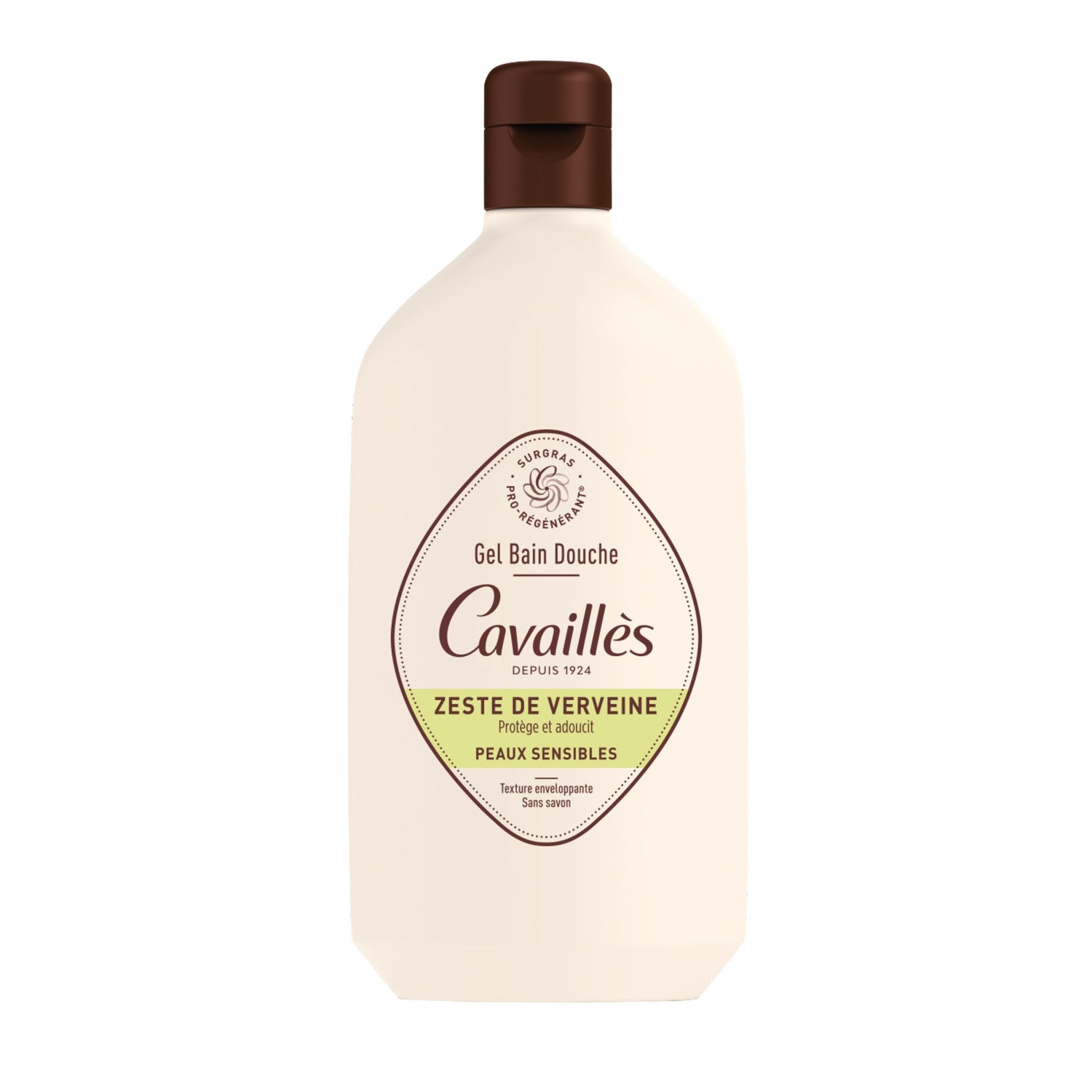 Gel Bain Douche Surgras Pro-Régénérant Zeste De Verveine Peaux Sensibles Sans Savon ROGER CAVAILLES 