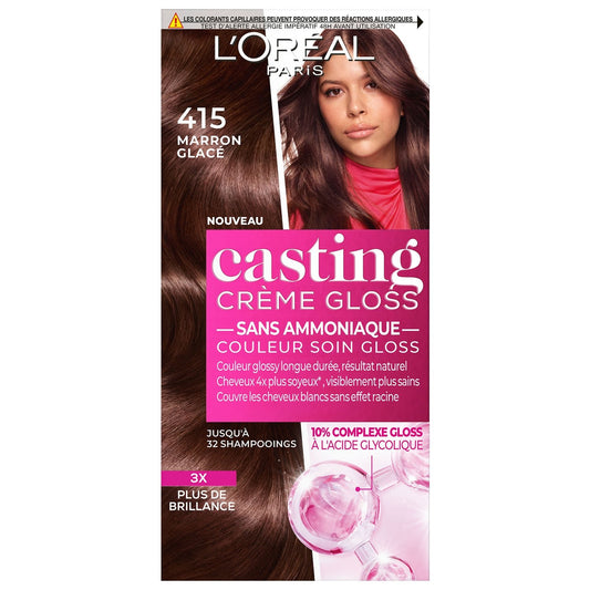 Coloration 4. 15 Marron Glacé Sans Ammoniaque Gloss Ultra Glossy Casting Crème Gloss L'OREAL PARIS la boîte