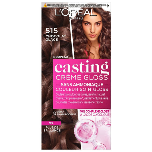 Coloration 5. 15 Chocolat Glacé Gloss Sans Ammoniaque Casting Crème Gloss L'OREAL PARIS la boîte