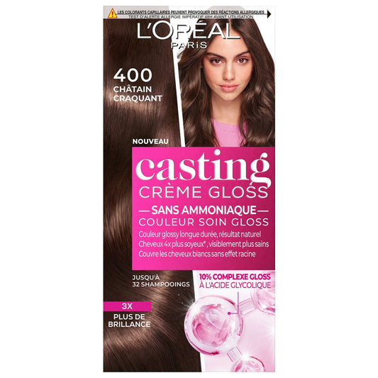 Tone-on-Tone Coloring 400 Crunchy Chestnut Ammonia-Free Crème Gloss Casting Crème Gloss L'OREAL PARIS