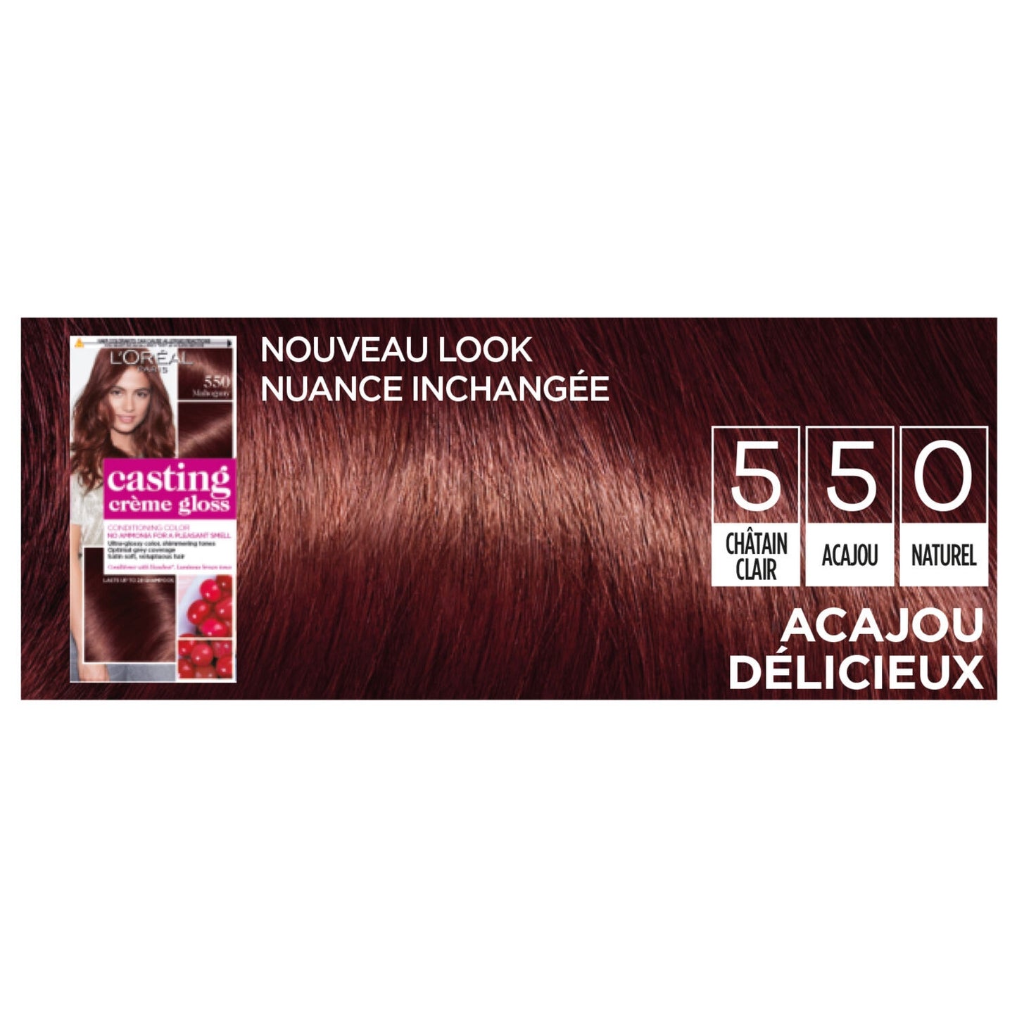 Coloration 5.50 Delicious Mahogany Tone on Tone Ammonia-Free Cream Gloss L'OREAL PARIS